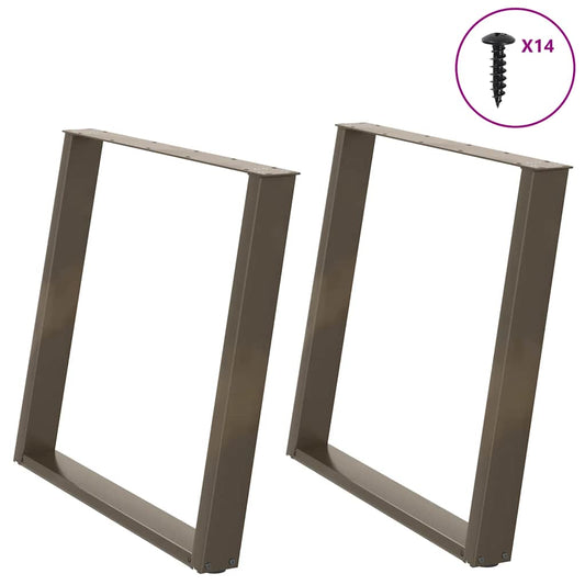 Gambe Tavolo Pranzo a U 2 pz 90x(72-73) cm Acciaio - homemem39
