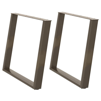 Gambe per tavolo da pranzo forma U 2 pz naturale 90x(72-73) cm
