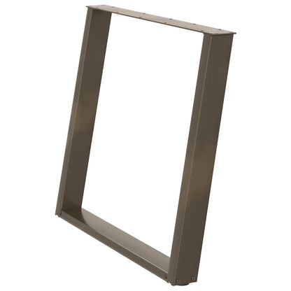 Gambe Tavolo Pranzo a U 2 pz 90x(72-73) cm Acciaio - homemem39