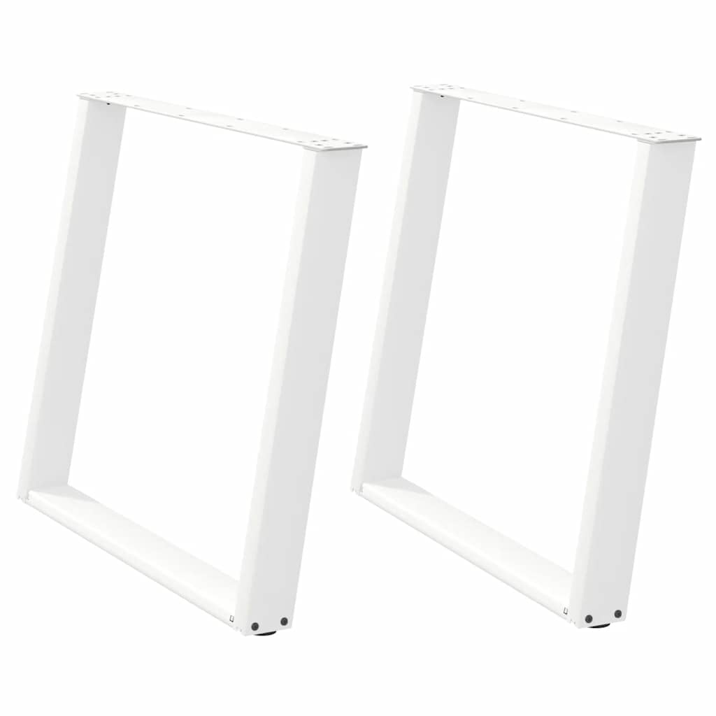 Gambe Tavolo Pranzo a U 2 pz Bianco 100x(72-73) cm Acciaio - homemem39