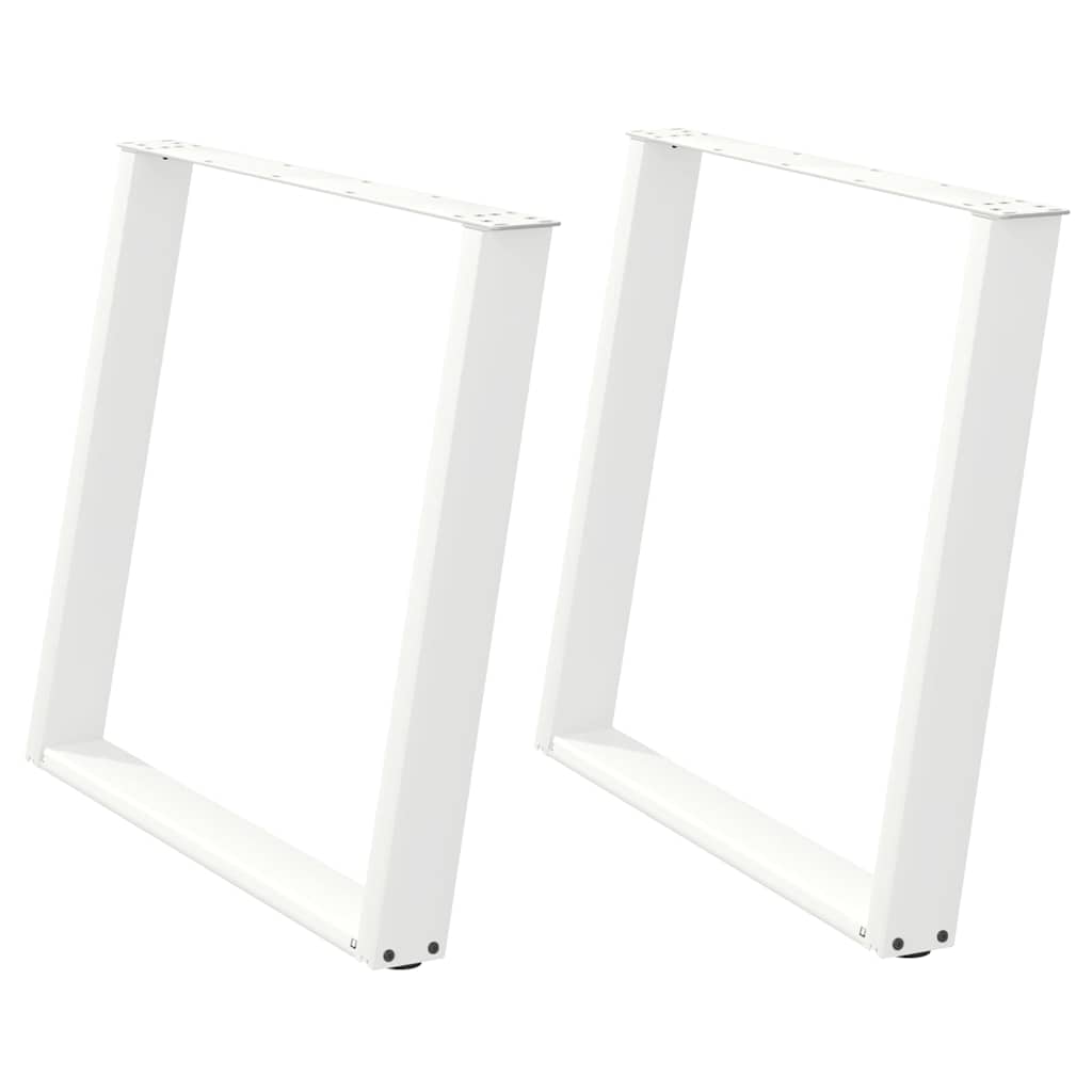 Gambe per tavolo da pranzo forma U 2 pz bianche 100x(72-73) cm