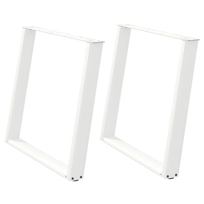 Gambe per tavolo da pranzo forma U 2 pz bianche 100x(72-73) cm