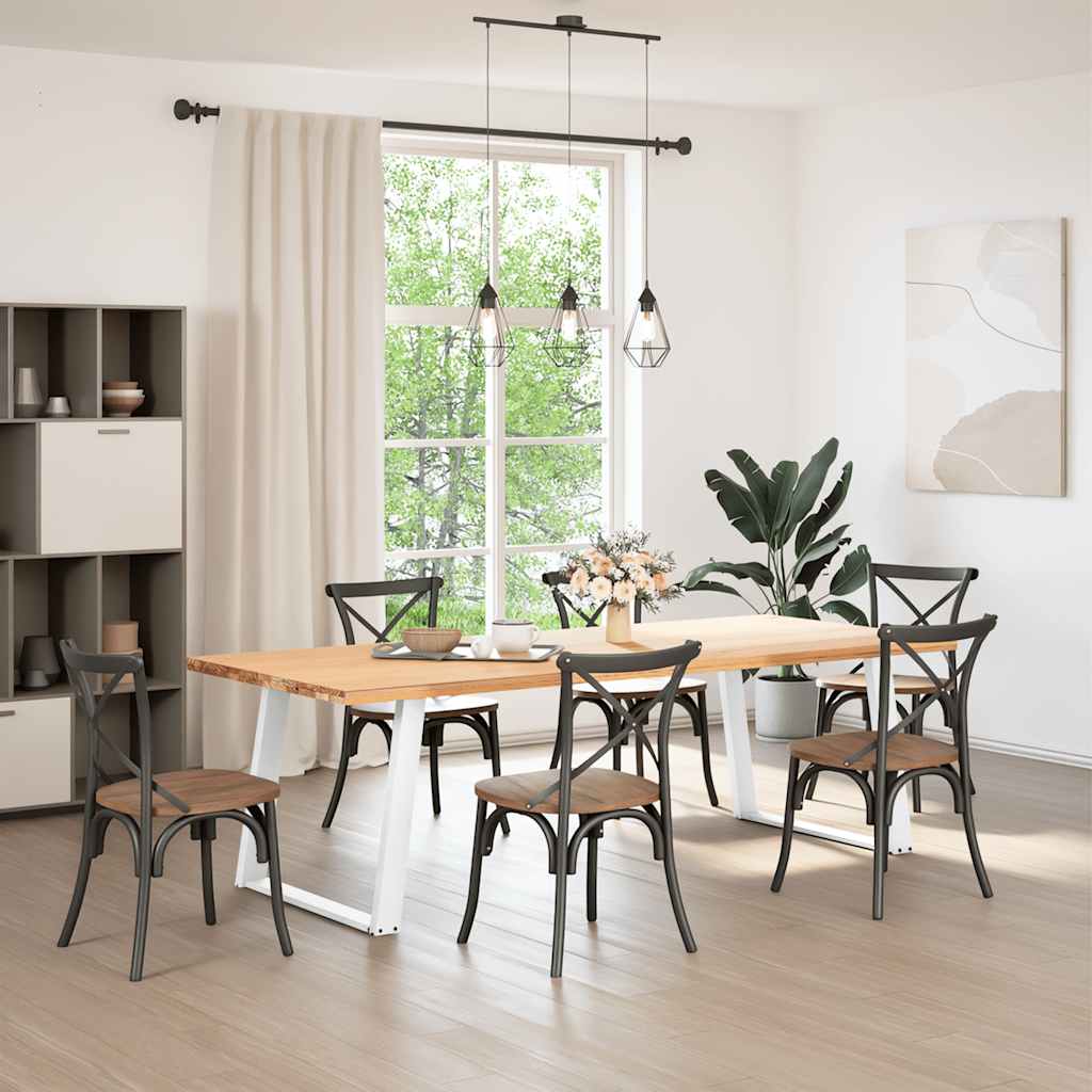 Gambe per tavolo da pranzo forma U 2 pz bianche 100x(72-73) cm