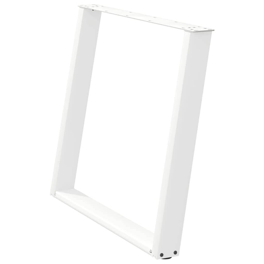 Gambe Tavolo Pranzo a U 2 pz Bianco 100x(72-73) cm Acciaio - homemem39