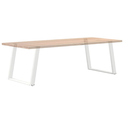 Gambe Tavolo Pranzo a U 2 pz Bianco 100x(72-73) cm Acciaio - homemem39