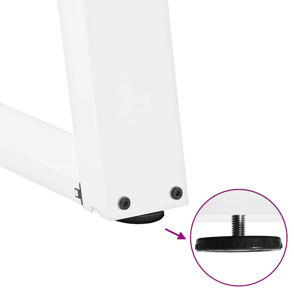 Gambe Tavolo Pranzo a U 2 pz Bianco 100x(72-73) cm Acciaio - homemem39