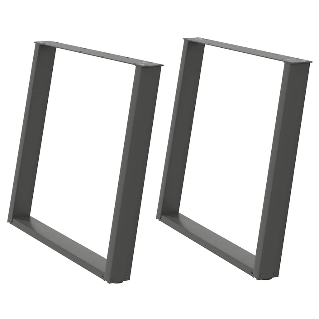 Gambe Tavolo Pranzo a U 2 pz Antracite 100x(72-73)cm in Acciaio - homemem39