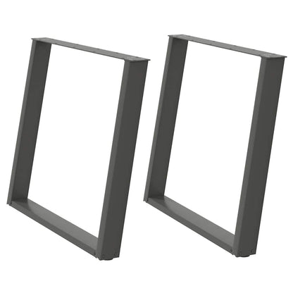 Gambe Tavolo Pranzo a U 2 pz Antracite 100x(72-73)cm in Acciaio - homemem39