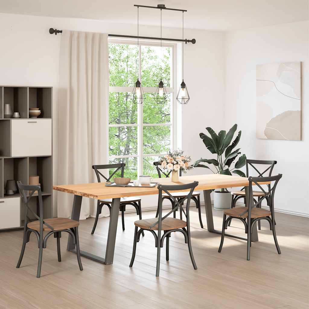 Gambe per tavolo da pranzo forma U 2 pz Antracite 100x(72-73)cm