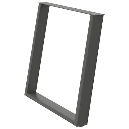 Gambe Tavolo Pranzo a U 2 pz Antracite 100x(72-73)cm in Acciaio - homemem39