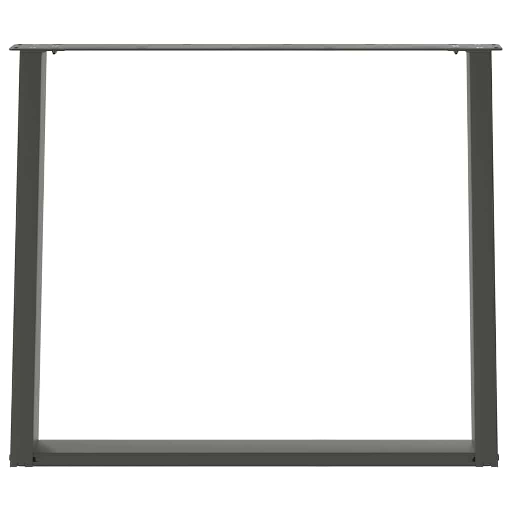 Gambe Tavolo Pranzo a U 2 pz Antracite 100x(72-73)cm in Acciaio - homemem39