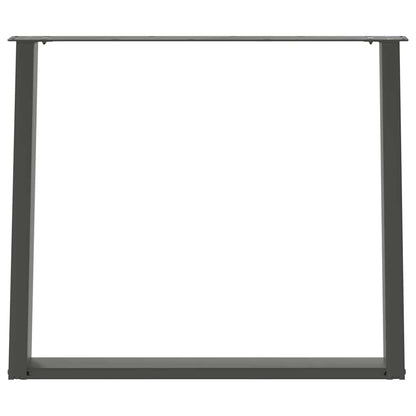 Gambe Tavolo Pranzo a U 2 pz Antracite 100x(72-73)cm in Acciaio - homemem39