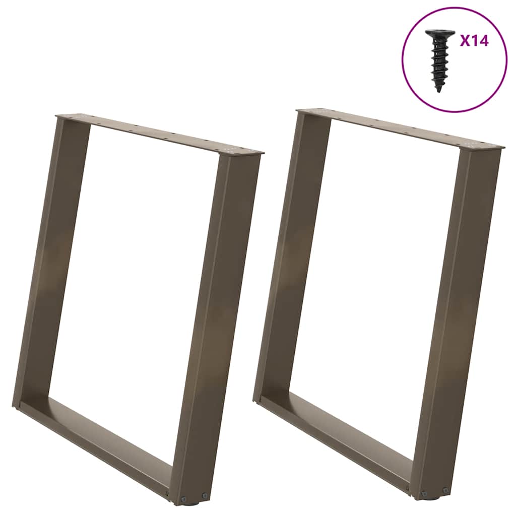 Gambe Tavolo Pranzo a U 2 pz 100x(72-73) cm Acciaio - homemem39