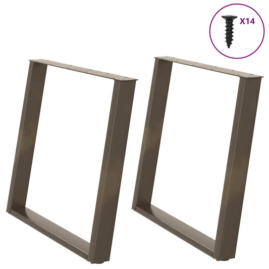 Gambe Tavolo Pranzo a U 2 pz 100x(72-73) cm Acciaio - homemem39