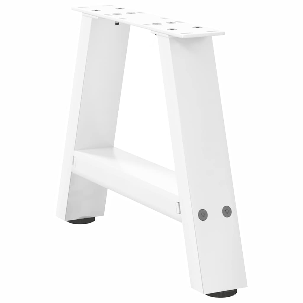 Gambe Tavolino da Caffè a A 2 pz Bianco 30x(30-31)cm in Acciaio - homemem39