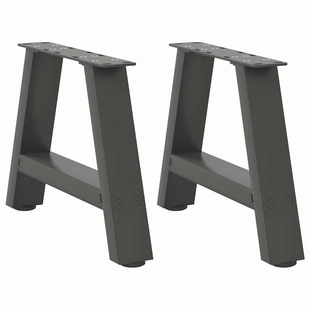 Gambe Tavolino Caffè a A 2 pz Antracite 30x(30-31)cm in Acciaio - homemem39