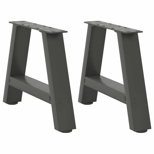 Gambe Tavolino Caffè a A 2 pz Antracite 30x(30-31)cm in Acciaio - homemem39
