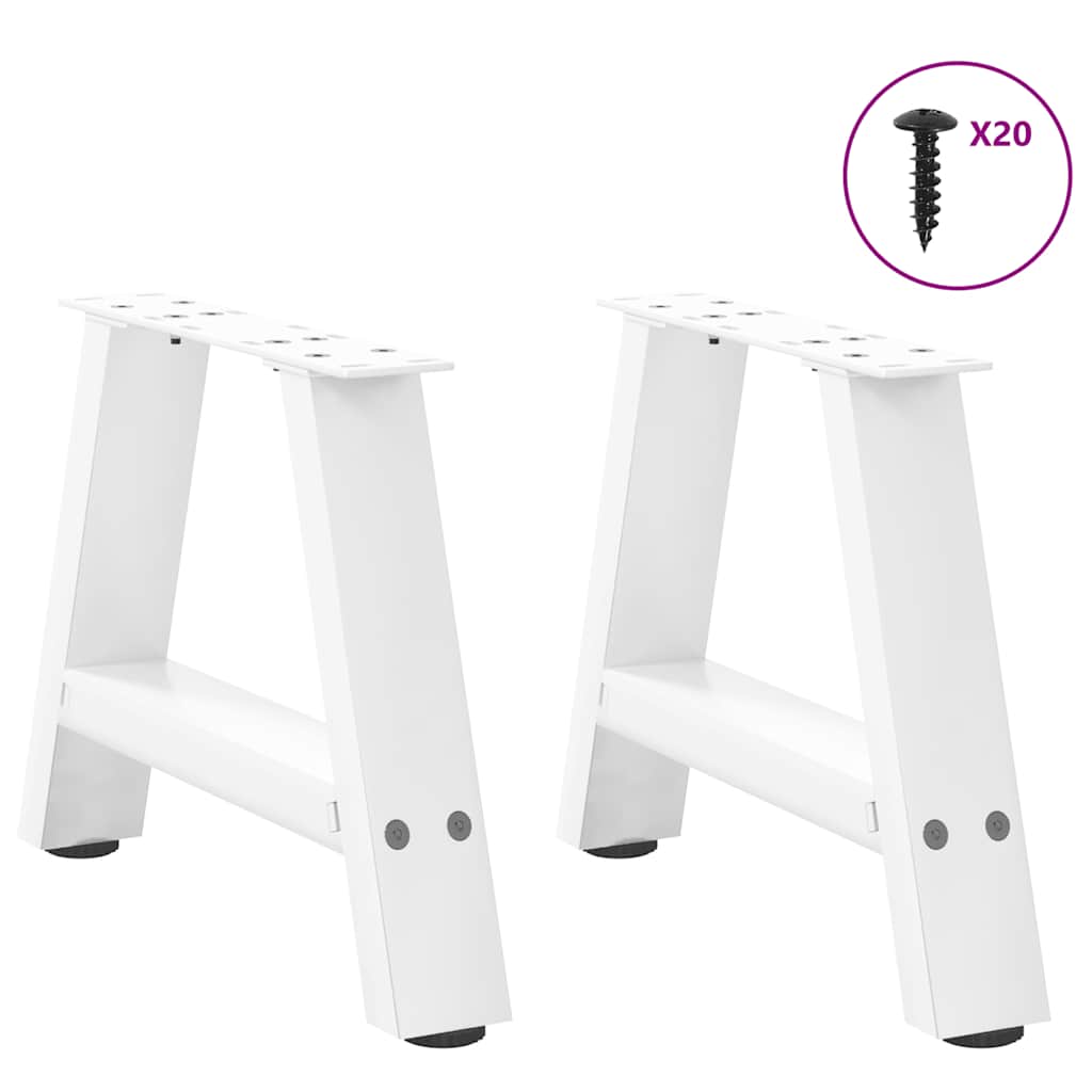 Gambe Tavolino da Caffè a A 2pz Bianco 40x(30-31) cm Acciaio - homemem39