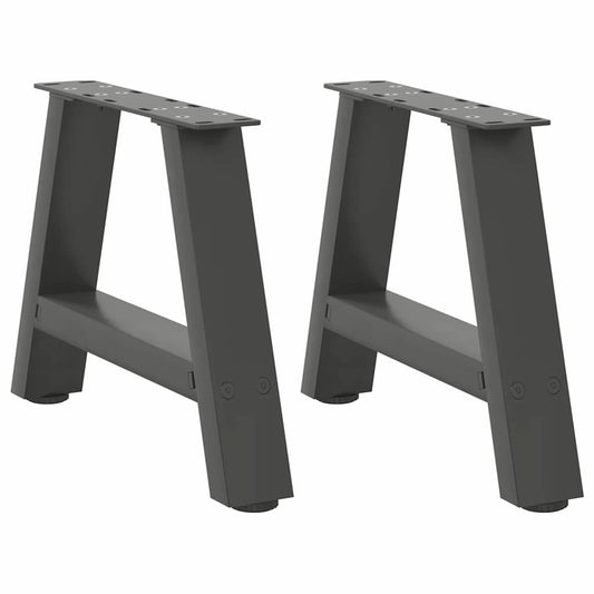 Gambe Tavolino Caffè a A 2 pz Antracite 40x(30-31)cm in Acciaio - homemem39