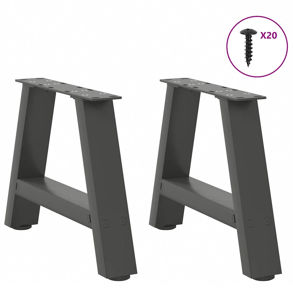 Gambe Tavolino Caffè a A 2 pz Antracite 40x(30-31)cm in Acciaio - homemem39