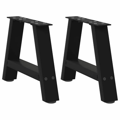 Gambe Tavolino da Caffè a A 2 pz Nero 50x(30-31) cm in Acciaio - homemem39