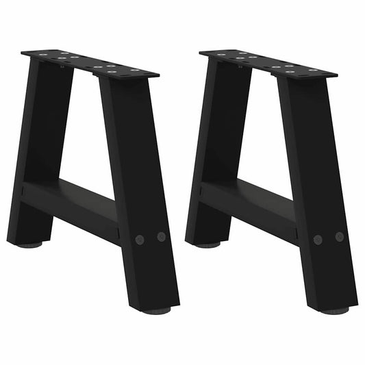 Gambe Tavolino da Caffè a A 2 pz Nero 50x(30-31) cm in Acciaio - homemem39