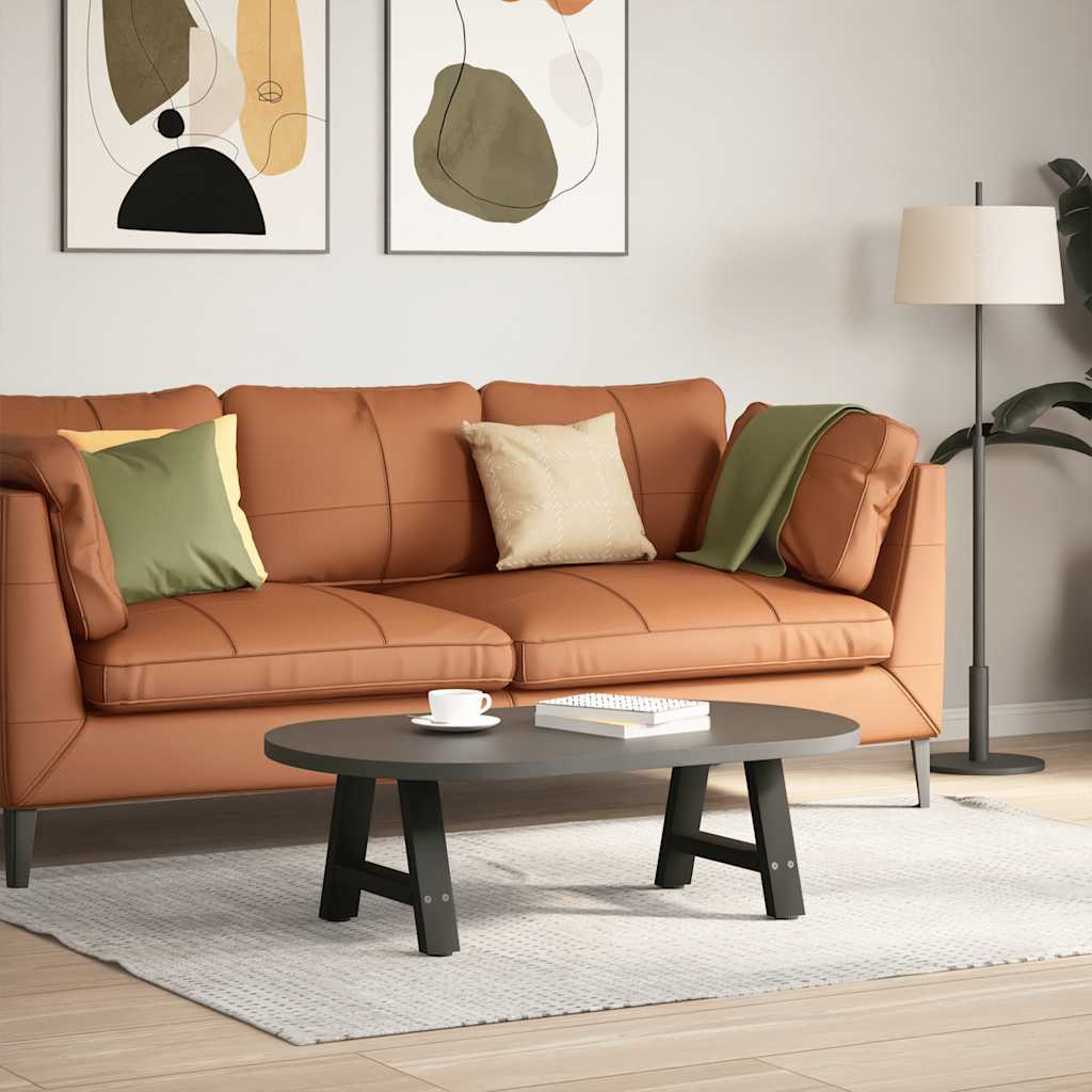 Gambe Tavolino da Caffè a A 2 pz Nero 50x(30-31) cm in Acciaio - homemem39