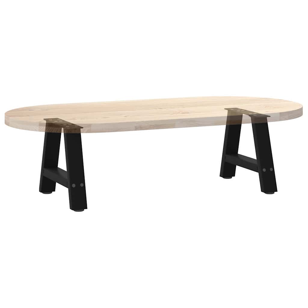 Gambe Tavolino da Caffè a A 2 pz Nero 50x(30-31) cm in Acciaio - homemem39
