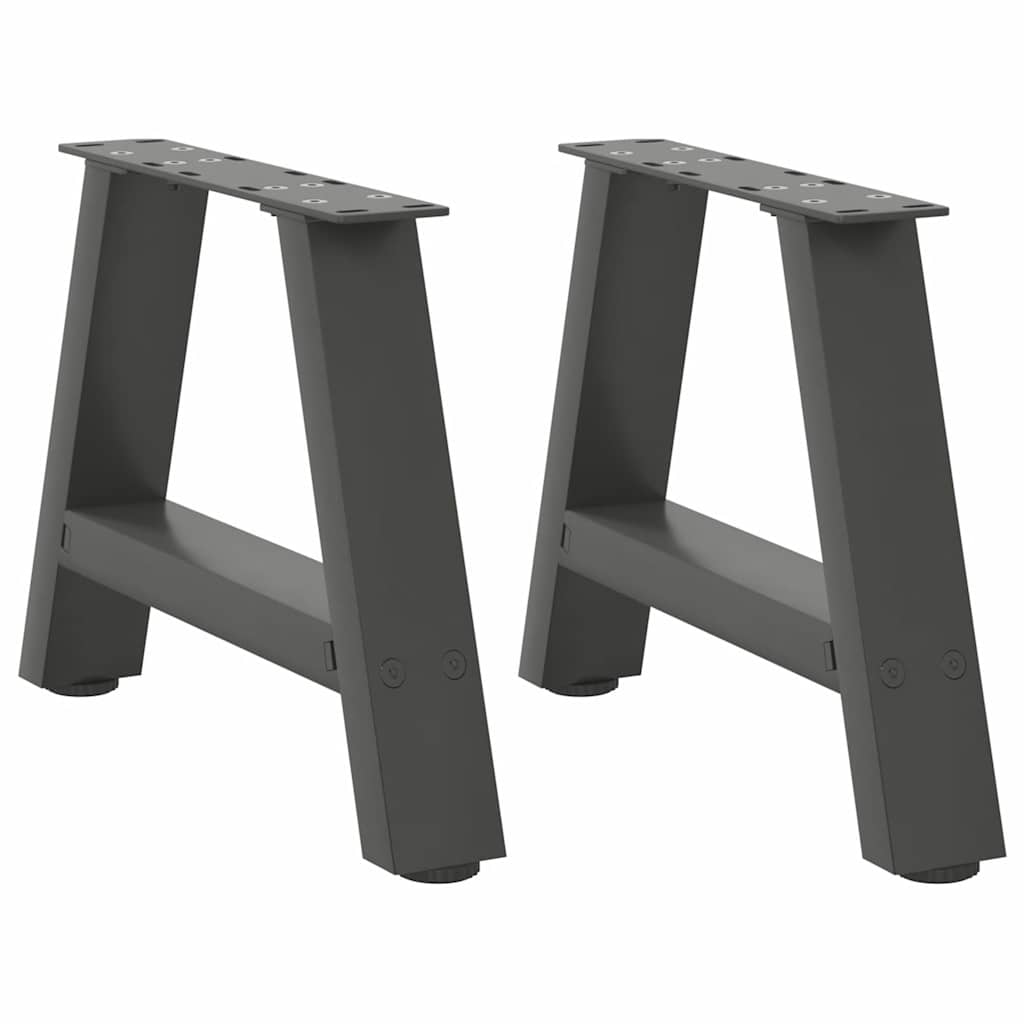 Gambe Tavolino Caffè a A 2 pz Antracite 50x(30-31)cm in Acciaio - homemem39
