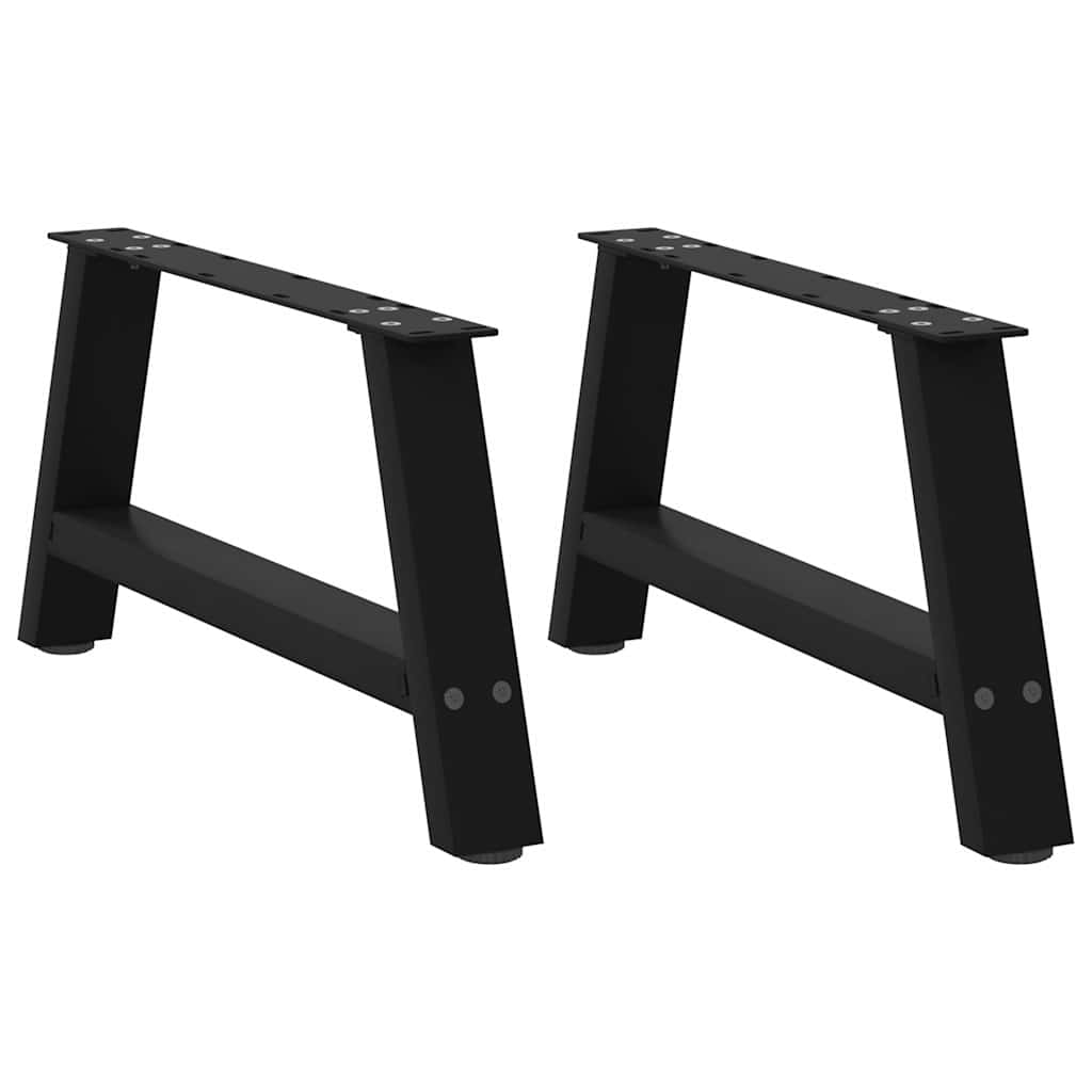 Gambe Tavolino da Caffè a A 2 pz Nero 60x(30-31) cm in Acciaio - homemem39