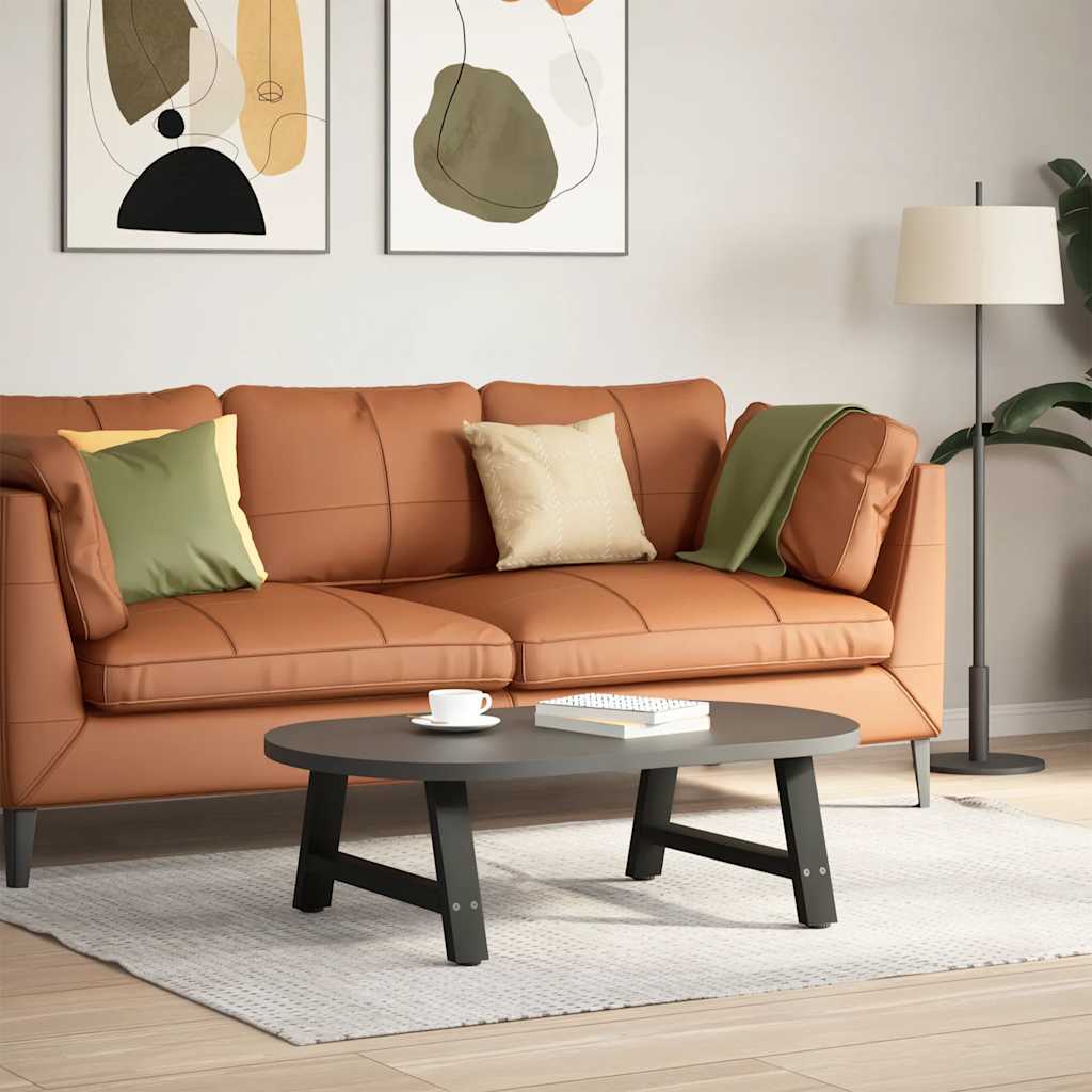 Gambe Tavolino da Caffè a A 2 pz Nero 60x(30-31) cm in Acciaio - homemem39