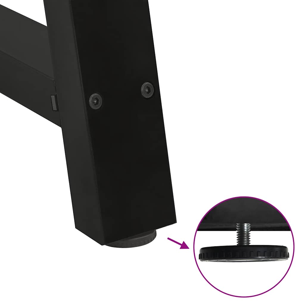 Gambe Tavolino da Caffè a A 2 pz Nero 60x(30-31) cm in Acciaio - homemem39