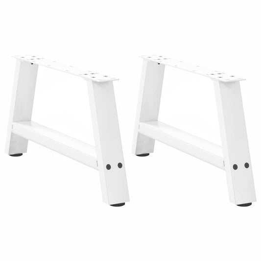Gambe Tavolino da Caffè a A 2 pz Bianco 70x(30-31) cm Acciaio - homemem39