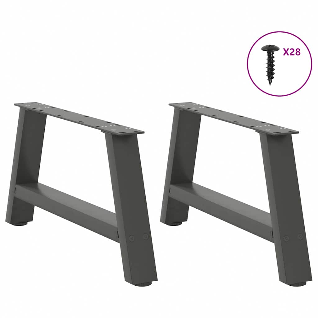 Gambe per Tavolino da Caffè forma A 2 pz Antracite 70x(30-31)cm