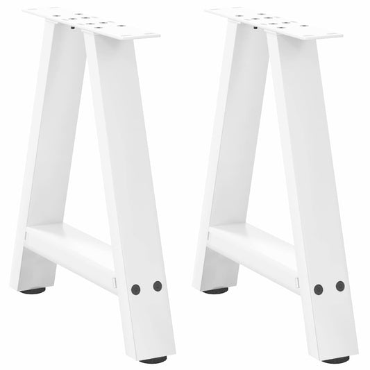 Gambe Tavolino da Caffè a A 2 pz Bianco 38x(42-43) cm Acciaio - homemem39