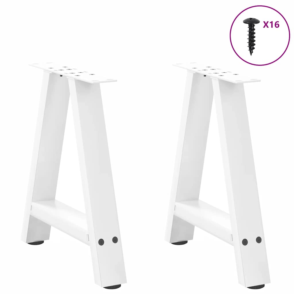 Gambe Tavolino da Caffè a A 2 pz Bianco 38x(42-43) cm Acciaio - homemem39