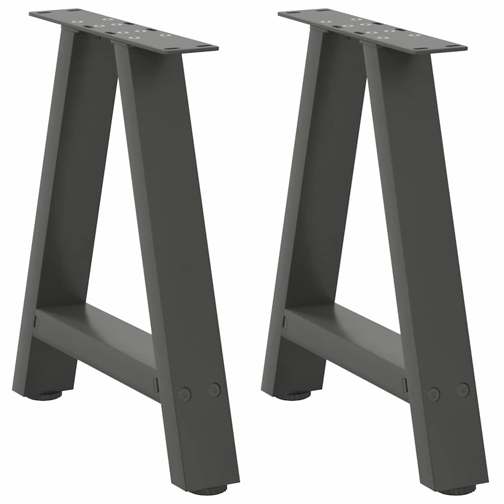 Gambe Tavolino Caffè a A 2 pz Antracite 38x(42-43)cm in Acciaio - homemem39