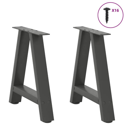 Gambe Tavolino Caffè a A 2 pz Antracite 38x(42-43)cm in Acciaio - homemem39