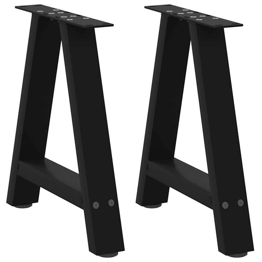 Gambe Tavolino da Caffè a A 2 pz Nero 50x(42-43) cm in Acciaio - homemem39