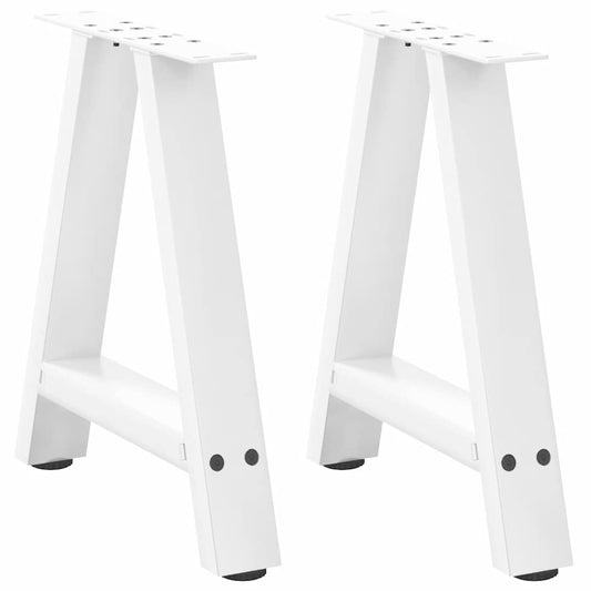 Gambe Tavolino da Caffè a A 2 pz Bianco 50x(42-43) cm Acciaio - homemem39