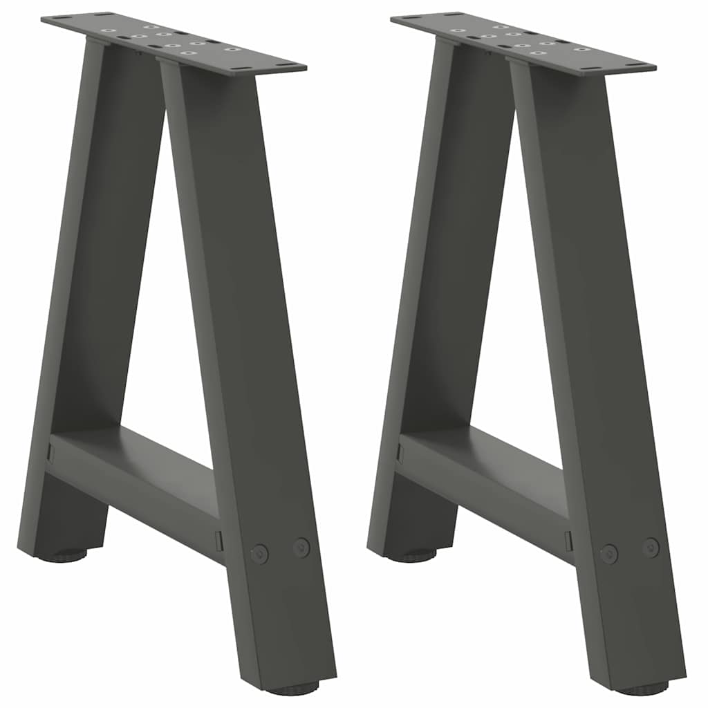 Gambe Tavolino Caffè a A 2 pz Antracite 50x(42-43)cm in Acciaio - homemem39