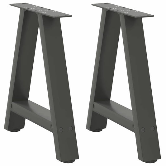 Gambe Tavolino Caffè a A 2 pz Antracite 50x(42-43)cm in Acciaio - homemem39