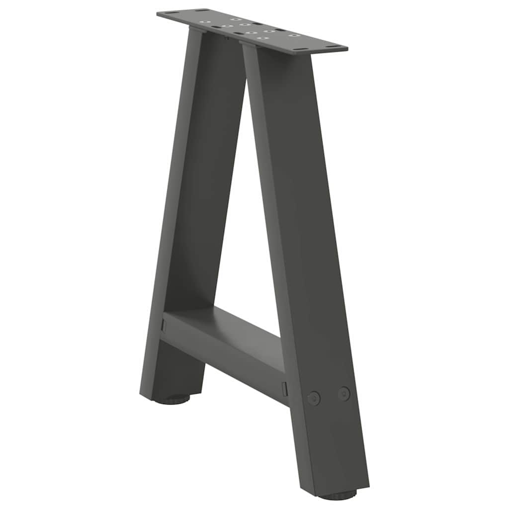 Gambe Tavolino Caffè a A 2 pz Antracite 50x(42-43)cm in Acciaio - homemem39