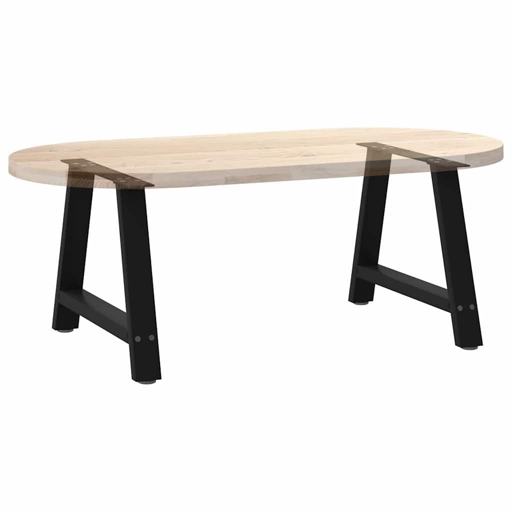 Gambe per Tavolino da Caffè a Forma di A 2 pz Nere 60x(42-43)cm