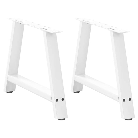 Gambe Tavolino Caffè a A 2 pz Bianco 60x(42-43) cm Acciaio - homemem39