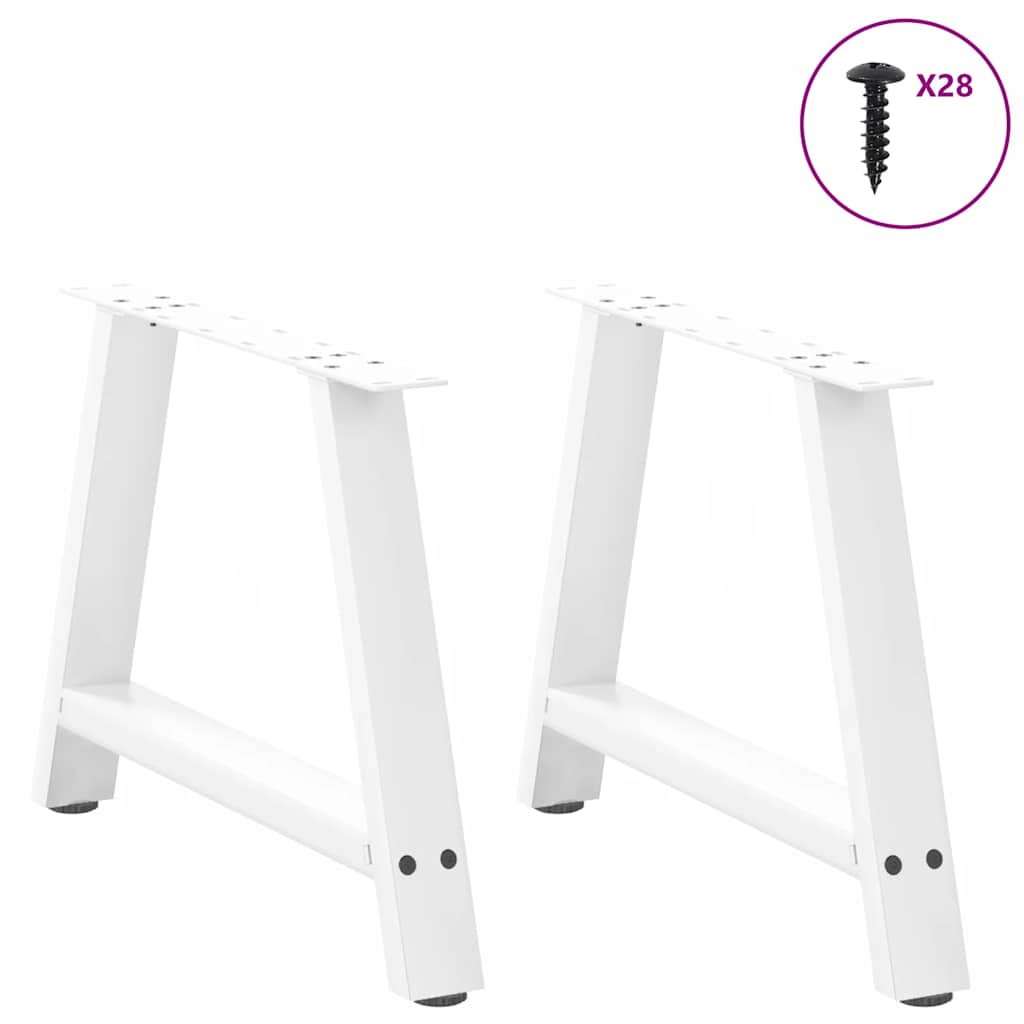 Gambe Tavolino Caffè a A 2 pz Bianco 60x(42-43) cm Acciaio - homemem39
