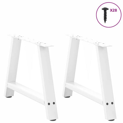 Gambe Tavolino Caffè a A 2 pz Bianco 60x(42-43) cm Acciaio - homemem39