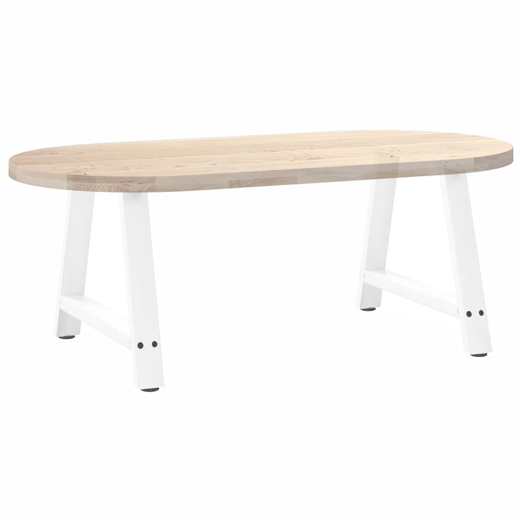 Gambe Tavolino Caffè a A 2 pz Bianco 60x(42-43) cm Acciaio - homemem39