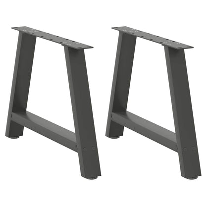 Gambe Tavolino Caffè a A 2 pz Antracite 60x(42-43)cm in Acciaio - homemem39