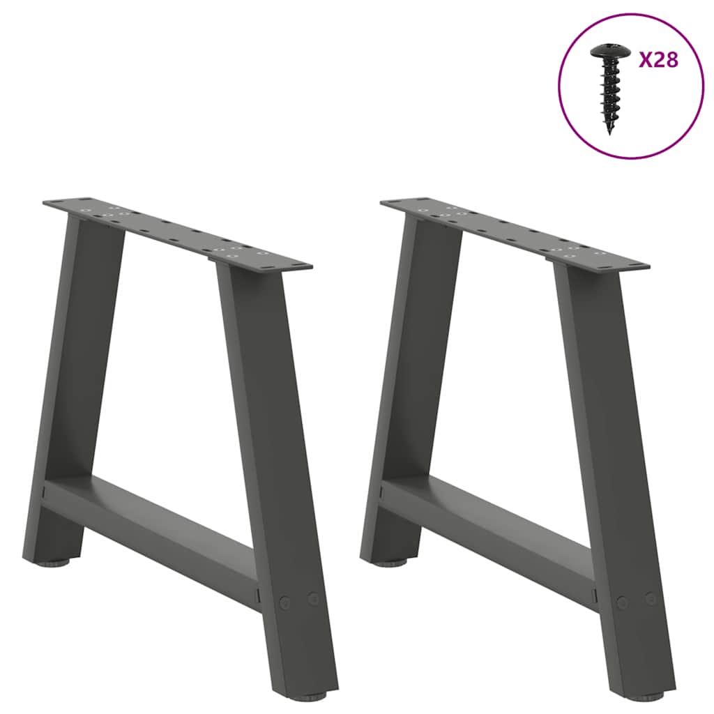 Gambe per Tavolino da Caffè forma A 2 pz Antracite 60x(42-43)cm